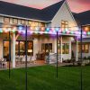 8/10 Feet 2 Pack Outdoor String Light Poles with Top Arc Hook and 5-Prong Base