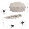 15 Feet Double-Sided Patio Umbrella with 48 LED Lights