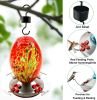 Garden Hummingbird Feeder with Perch - Hand Blown Glass