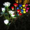 LED Solar Rose Orchid Flower Light Outdoor Garden Waterproof Simulation Lawn Lamp Wedding Party Christmas Decor Landscape Light