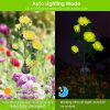 2Pcs Solar Powered Lights Outdoor Rose Flower LED Decorative Lamp Water Resistant Pathway Stake Lights