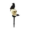 Solar Ground Plug Lights Crow Skull Floor Lamp For Halloween