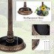 Pedestal Bird Bath with Solar Light with Bird Feeder and Flower Planter