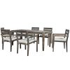 [Not allowed to sell to Wayfair] Acacia Wood Outdoor Dining Table And Chairs Suitable For Patio; Balcony Or Backyard