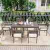 [Not allowed to sell to Wayfair] Acacia Wood Outdoor Dining Table And Chairs Suitable For Patio; Balcony Or Backyard