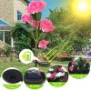 2Pcs Solar Powered Lights Outdoor Rose Flower LED Decorative Lamp Water Resistant Pathway Stake Lights