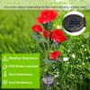 2Pcs Solar Powered Lights Outdoor Rose Flower LED Decorative Lamp Water Resistant Pathway Stake Lights