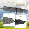 15 Feet Double-Sided Patio Umbrella with 48 LED Lights