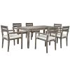 [Not allowed to sell to Wayfair] Acacia Wood Outdoor Dining Table And Chairs Suitable For Patio; Balcony Or Backyard