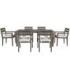 [Not allowed to sell to Wayfair] Acacia Wood Outdoor Dining Table And Chairs Suitable For Patio; Balcony Or Backyard