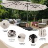 15 Feet Double-Sided Patio Umbrella with 48 LED Lights