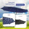 15 Feet Double-Sided Patio Umbrella with 48 LED Lights