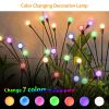 2Pcs Solar Firefly Lights Swaying Decorative Pathway Lamp IP65 Waterproof Landscape Patio Yard Night Light