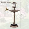 Pedestal Bird Bath with Solar Light with Bird Feeder and Flower Planter