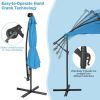 10 Feet Patio Solar Powered Cantilever Umbrella with Tilting System